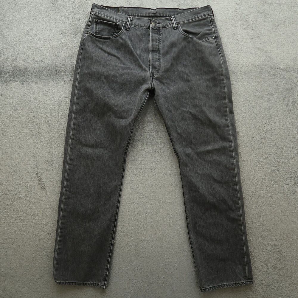 Levi's 501 Jeans Mens Size 38x34 Gray Original Fit Button Fly Straight Denim
